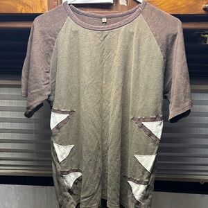 Men's Brown and White Casual Shirt